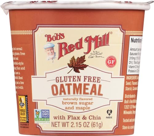 Bob's Red Mill Maple Brown Sugar Oatmeal Cup, 1 cup (Pack of 1) - Non GMO, Gluten Free, Whole Grain, Kosher