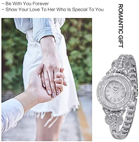 SIBOSUN Lady Women Wrist Watch Quartz Gold Stainless Steel Crystal Dress Fashion Bracelet