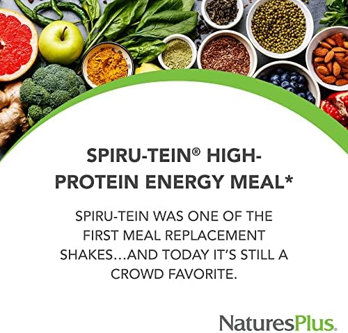 NaturesPlus SPIRU-TEIN, Vanilla - 1.06 lbs - Spirulina Protein Powder - Vitamins & Minerals for Energy - Vegetarian, Gluten Free - 16 Servings