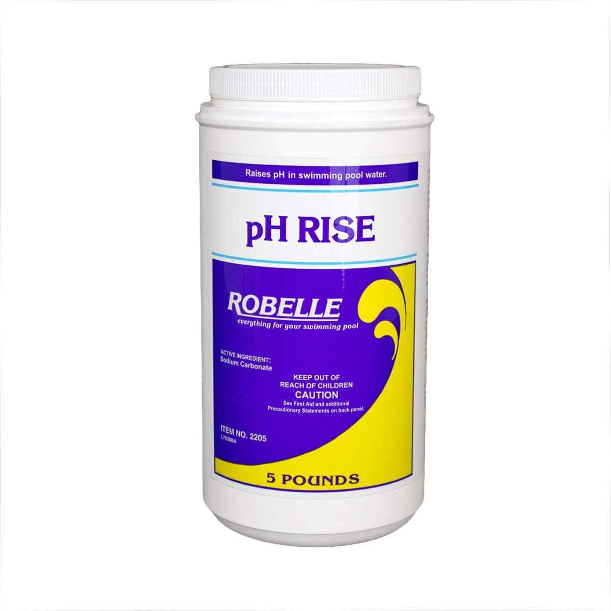 Robelle 5-Pounds Premium pH Up for Swimming Pools, Made in USA | 100% Sodium Carbonate, Raises pH, pH Increaser, Easy To Use, Works Fast