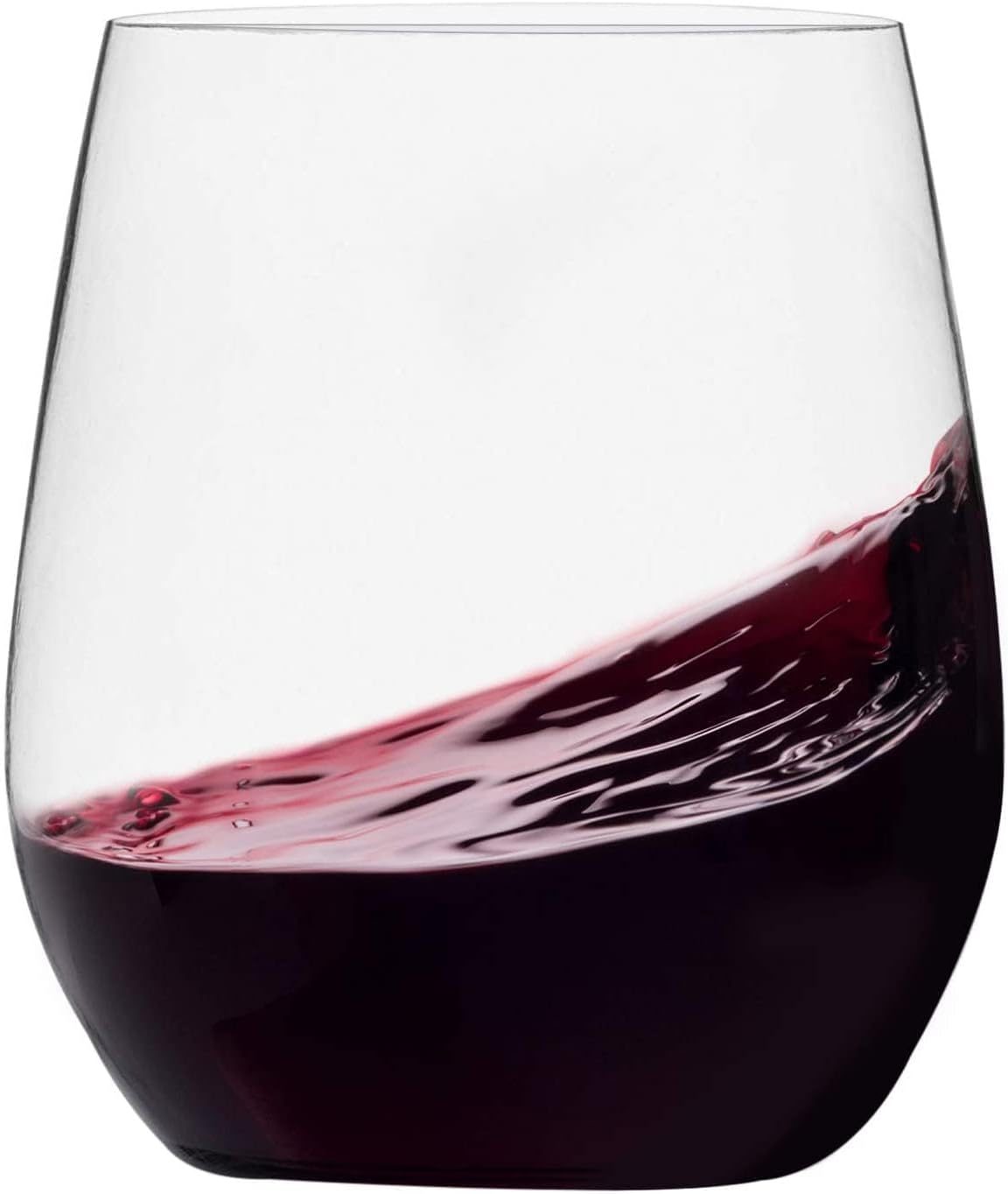 Munfix Disposable Plastic Wine Glasses, Stemless 12 oz Clear Shatterproof Cups, BPA-Free, 48 Pack
