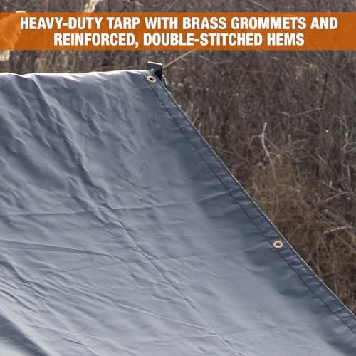 Buyers Products DTR7018 Aluminum Tarp System with Mesh Tarp, 7 x 18 Feet – Dump Body Tarp Kit, Dump Trailer Accessories, Heavy Duty Double-Stitched Hems, Brass Grommets, Telescoping Roller