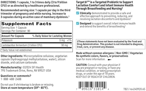 Klaire Labs SFI Health Ther-Biotic Target B2, 90 Capsules