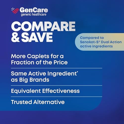 GenCare Senna-S Laxative Plus Stool Softener, Dual Action, 200 Ct