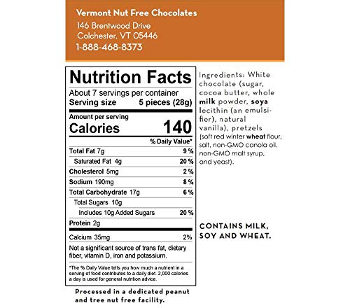 Vermont Nut Free Chocolates Dark Chocolate Covered Mini Twist Pretzels | 7 Ounce Bag, Peanut And Tree Nut Free, Egg-Free, Kosher Certified, Allergy Friendly, Safe for School Snacks