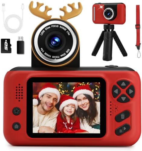 Makolle Camera for Kids, Portable Travel Camera for Childrens Age 3-8, Blue | Flip Up Lens, Drop Proof, With Tripod, Long Battery Life, SD Card Included, Birthday Gifts for Boys and Girls Age 3-12