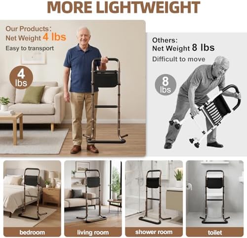 SPECILITE Adjustable Stand Assist Aid for Elderly, 500Lbs Weight Capacity | 32.9" - 35.8" Height Adjusted Aluminum Alloy Mobility Aid
