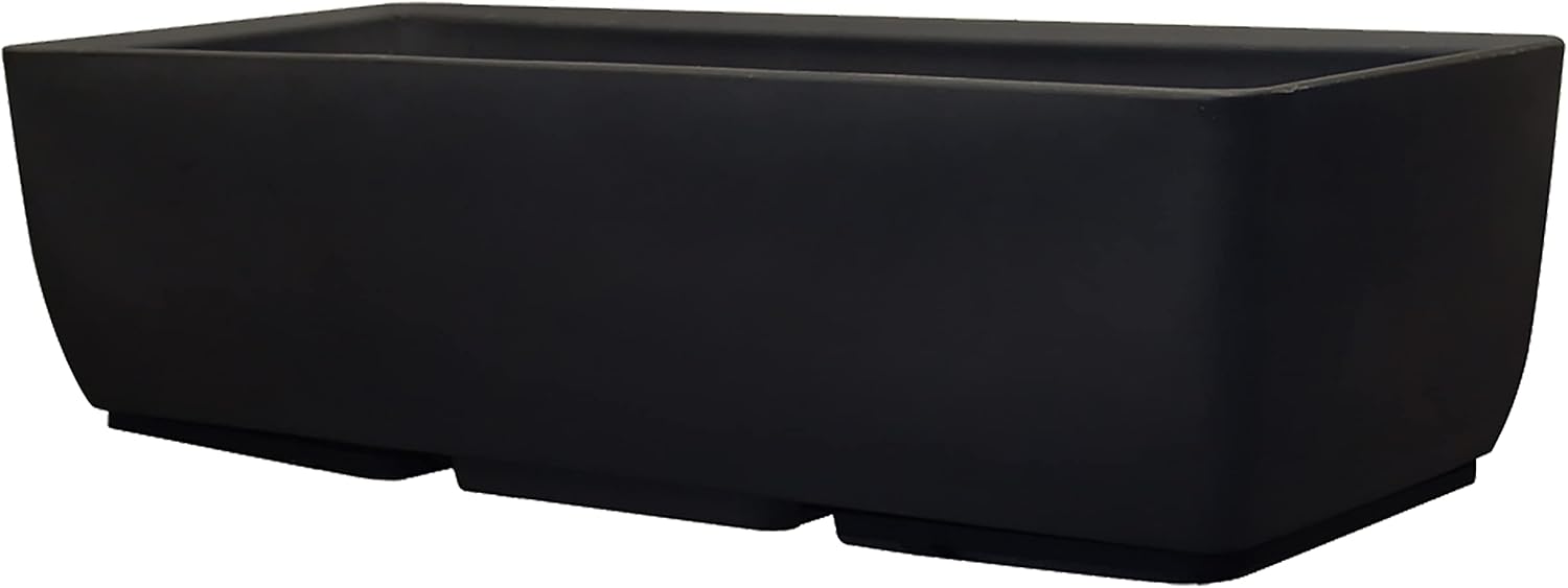 RTS Home Accents 30" Urban Rectangular Garden Planter, Graphite - Stylish, Durable, and Weather-Resistant Planter for Outdoor Gardens, Patios, and Urban Spaces