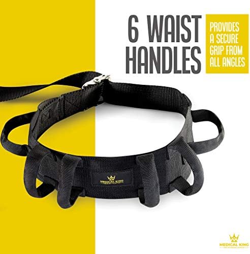 Medical king Gait Belt with 6 Handles Transfer Belt Fle to Unlock - 50" Holds up 500 LBS - or Lifting Seniors - Great Lift Belt for Elderly, Therapy