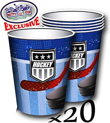 Deluxe Hockey Theme Party Supplies Set for 20 People, Includes 20 Large Plates, 20 Small Plates, 20 Napkins