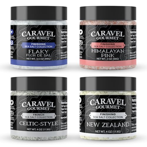 Caravel Gourmet Smoked Sea Salt Sampler, 6-Flavor Grilling Salts, 0.5 oz | Grilling & cooking salts bundle, finishing salt & spice variety pack gift for special occasions