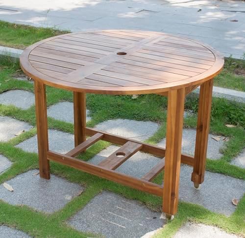 Merry Garden Acacia Folding Dining Table, Outdoor Dining Table Deck Table