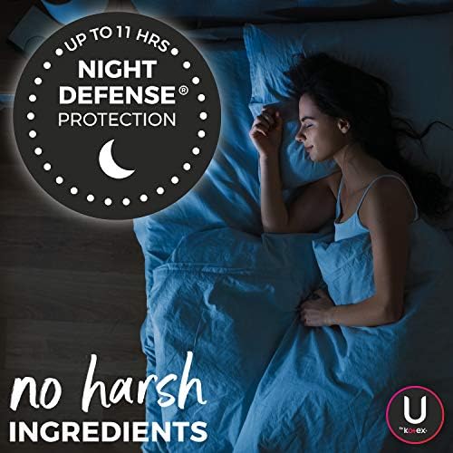 U by Kotex Security Maxi Overnight Pads With Wings, Regular, Unscented, Unscented, 28 Count