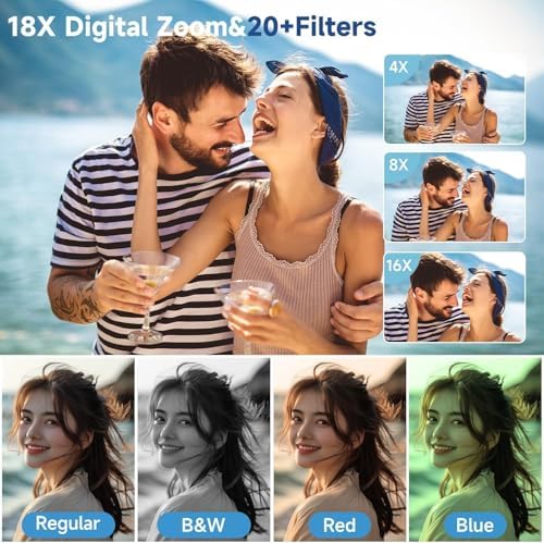 4K Digital Camera for Photography, 3" 180° Flip Screen with 64GB Card | 50MP Vlogging Camera, 4K Video Recording, 18X Digital Zoom, Built-In Flash, Compact Travel Size, Great For Teens & Beginner