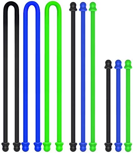 5Pcs 18in Silicone Cable Tie, Steel-Cord Twist Ties, Organizer
