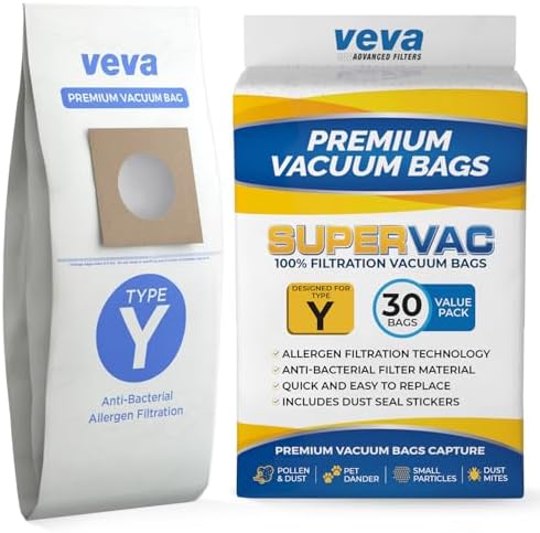 30 Pack Type Y Vacuum Bags for Hoover WindTunnel Upright Vacuum Cleaners, Style Y, Z, Premium Vacuum Bags Model 4010100Y