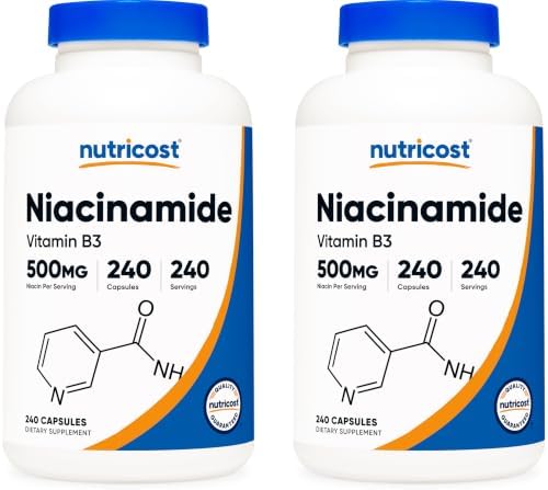 Nutricost Niacinamide (Vitamin B3) 500mg, 240 Capsules, Flush Free | Gluten-Free, GMO-Free