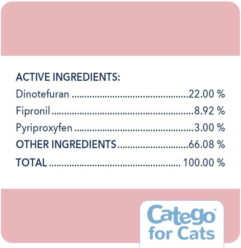 Catego Flea and Tick Prevention for Cats - Over 1.5 lbs, 3 Month Supply | No Prescription Required, Cat Flea Treatment Topical Drops, Fast Acting Flea & Tick Control Drops, Easy to Apply