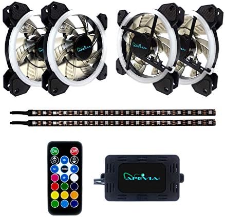 Apevia ST4-RGB Spectra 120mm Silent RGB Fan 4-Pack with Remote Control