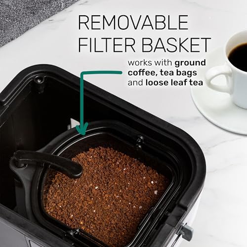 Homecraft 3-Quart Iced Coffee and Tea Maker with Filter Basket, Flavor Enhancer, Adjustable Brew Strength, Black