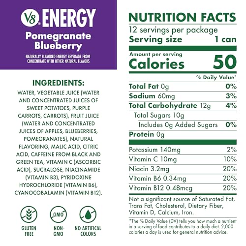 V8 Energy Orange Pineapple Energy Drink, 8 fl oz Can (12 Pack)