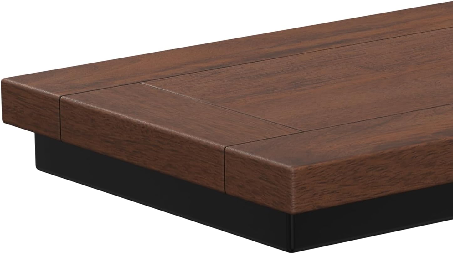SIMPLIHOME Skyler 18" Wide Solid Wood C-Side End Table in Dark Cognac Brown | Industrial slide-under accent table with open frame, assembled; perfect for living rooms as a side table or sofa table.