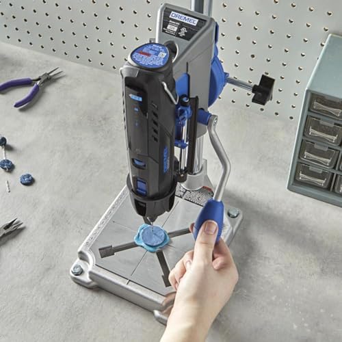 Dremel Drill Press Rotary Tool Workstation Stand with Wrench - Mini Portable Press & Tool Holder - 2-Inch Depth - Ideal for Drilling Perpendicular