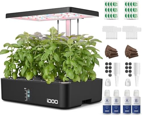 iDOO 12Pods Hydroponics Growing System Garden with LED Grow Light