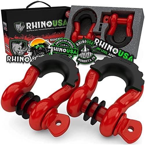 Rhino USA D Ring Shackles (2-Pack) - 41,850lb Break Strength