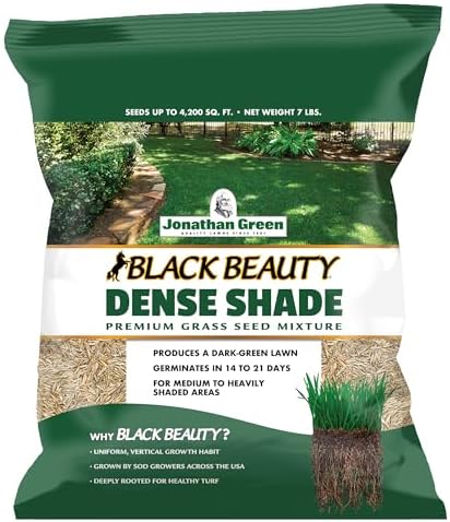 Jonathan Green (10610) Black Beauty Dense Shade Grass Seed - Cool Season Lawn Seed (25 lb) | Grows Well in Medium to Densely Shaded Areas