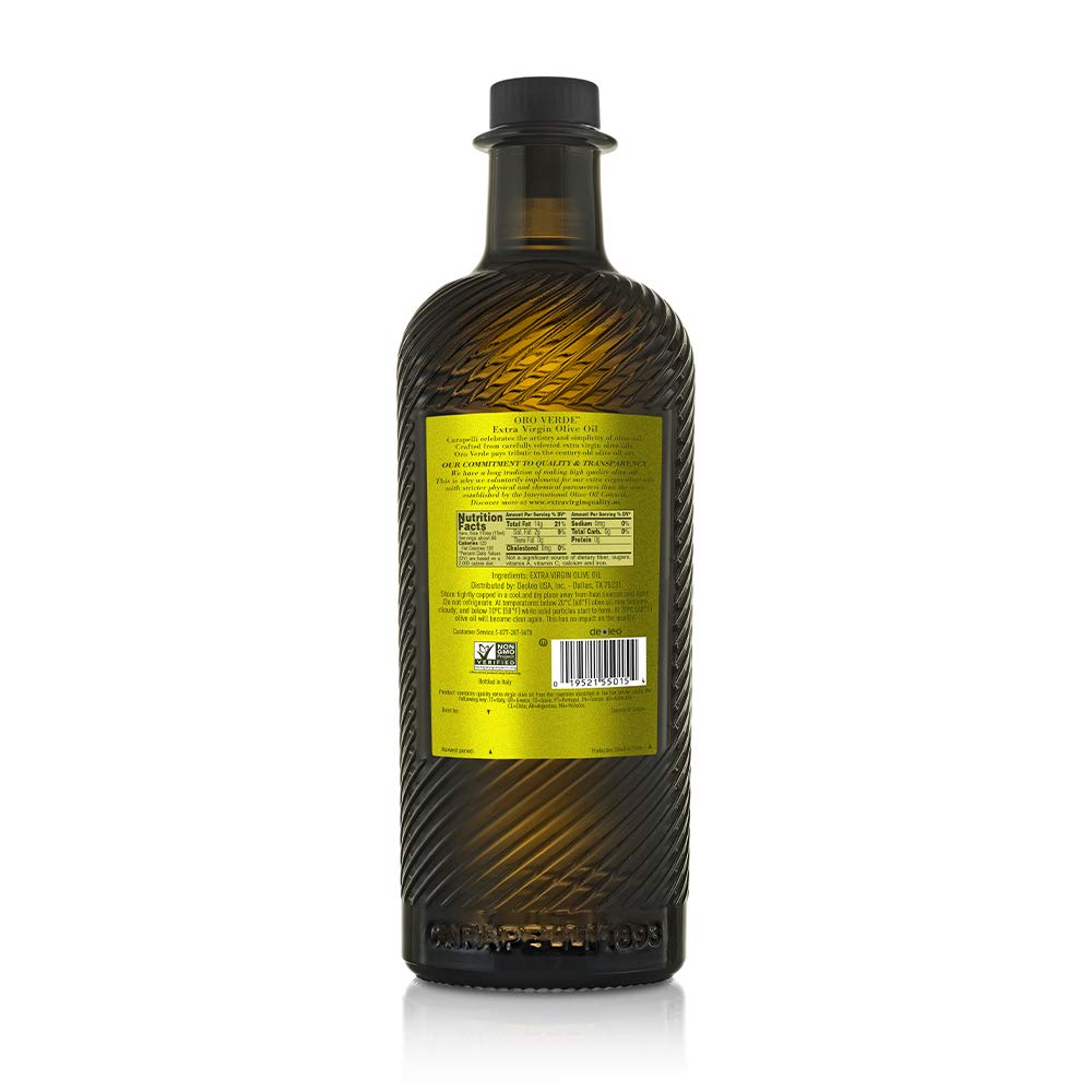 Carapelli - Oro Verde Extra Virgin Olive Oil: First Cold-Pressed EVOO – 33.8 Fluid Ounces (1 Liter)