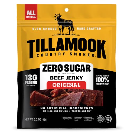 Tillamook Country Smoker Zero Sugar Keto Friendly Beef Jerky, Original, 2.2 Ounce