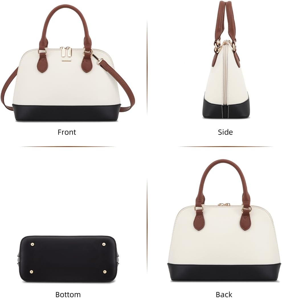 LOVEVOOK Purse for Women, Crossbody Dome Satchel Handbag with Double Zip
