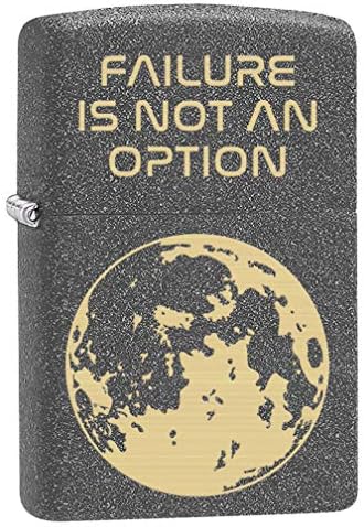 Zippo Lighter: Moon, Failure is Not an Option, Engraved - Iron Stone 80689