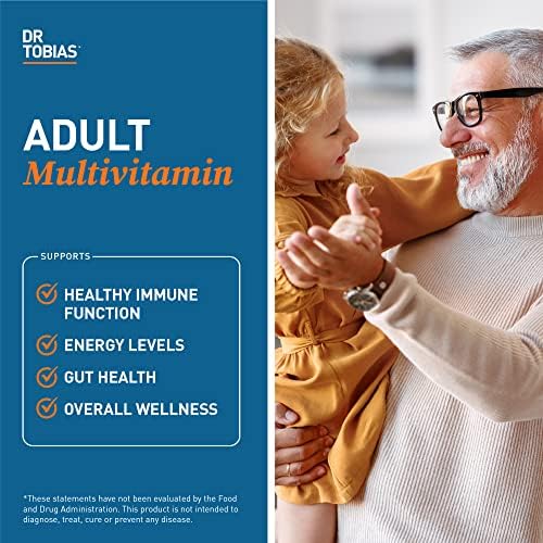 Dr. Tobias Adult Multivitamin for Women & Men 90 Count | Daily Energy & Immune Support | Vitamin Supplement with 42 Fruits & Vegetables + Probiotic + Enzymes | Vegan | 30 Servings