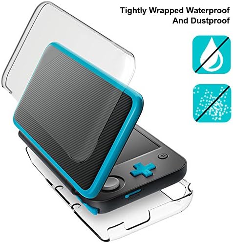 Protective Cases Compatible New 2DS XL with Screen Protectors, AFUNTA 1 Crystal Clear Case and 1 EVA Carrying Case for Console