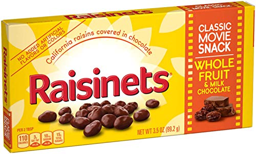 Raisinets, Milk Chocolate Covered California Raisins, Movie Theater Candy Box, 3.1 oz each, Bulk 15 Pack