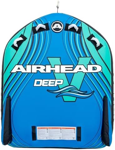 Airhead G-Force Towable Tube for Boating, 1-4 Rider Inflatable Boat Tube for Water Tubing, Heavy Duty Full Nylon Cover, Stabilizer Fins with Neoprene Knuckle Guards, Speed Safety Valve