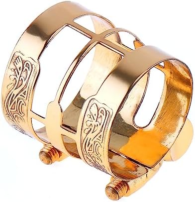 Alto Saxophone Mouthpiece Ligature, Gold, Universal, Brass Metal, E Flat, Saxophone Ligature