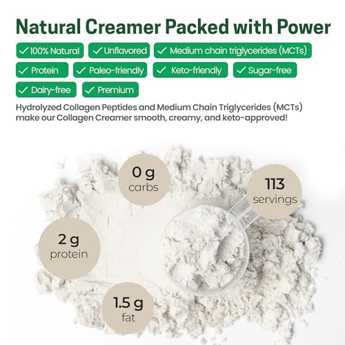 Z Natural Foods Collagen MCT Oil Creamer Powder- Vanilla, 16 oz (Pack of 1)