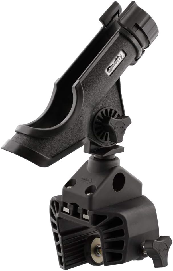 Scotty 339-BK Power Lock Rod Holder with Clamp Mount, BLACK | Non-Permanent Mounting Solution For Your Watercraft