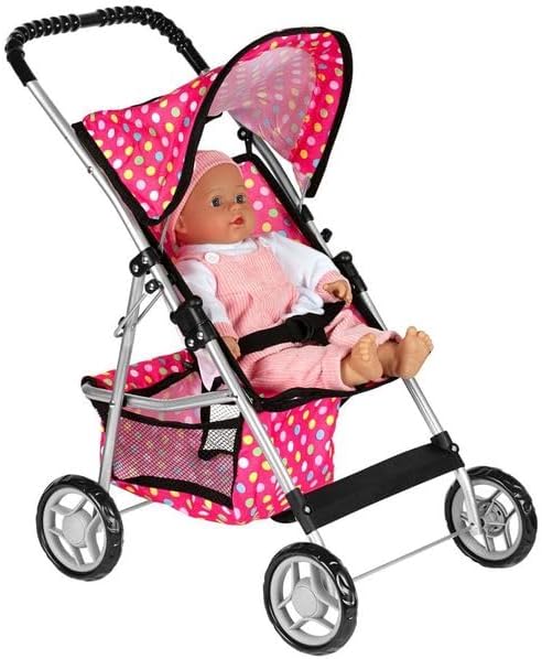 fash n kolor, My First Baby Doll Stroller with Flower Design with Basket in The Bottom- 2 Free Magic Bottles Included