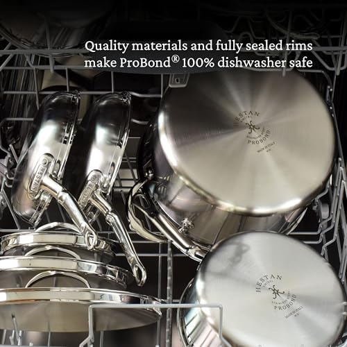 Hestan ProBond Forged - Professional Clad Stainless Steel Sauce Pan with Helper Handle, 4 Quart, Induction Compatible