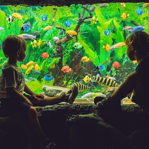 Weewooday 20 Pcs Artificial Moving Fishes Plastic, Random Fish
