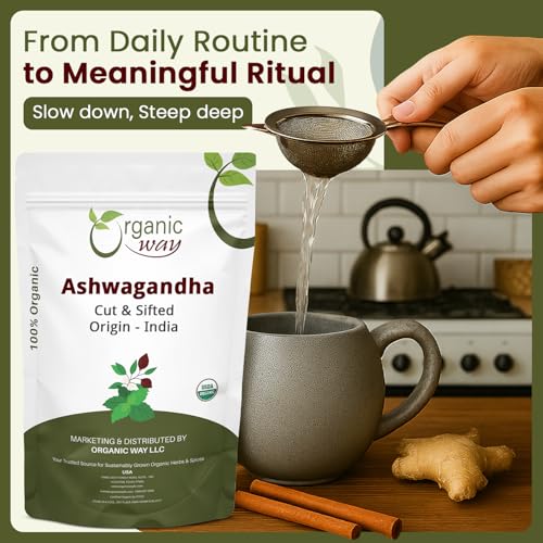 Organic Way Ashwagandha Root Cut & Sifted (Withania somnifera) - Organic & Kosher Certified | Vegan