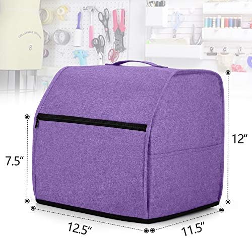 LUXJA Serger Machine Cover with Storage Pockets, Gray Dots