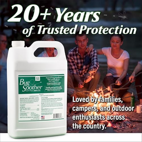 Bug Soother Natural Insect Repellent, DEET-Free Outdoor Spray 1 Gallon | Plant Based | Repels Mosquitos, Gnats & Black Flies | Ideal for Farms
