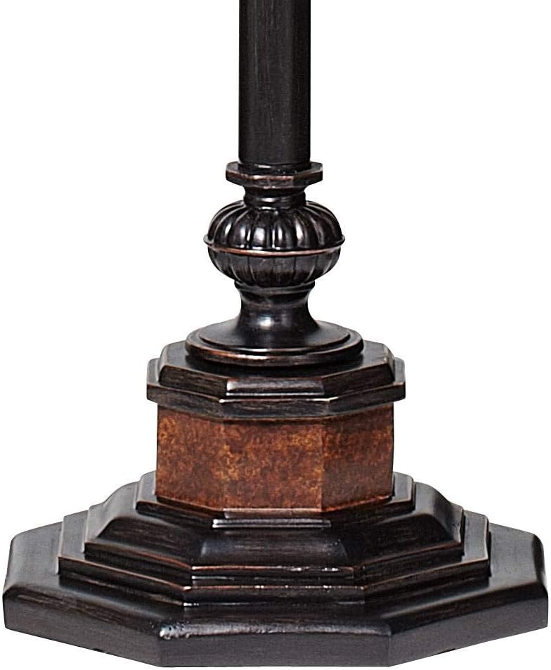Kathy Ireland Sonnett 72" Tall 3-Light Torchiere Floor Lamp Living Room | Industrial Vintage Tree Standing Bronze Brown Champagne Alabaster Glass