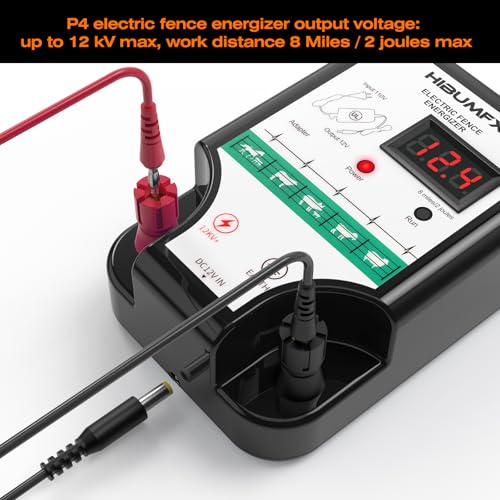 P4 Electric Fence Energizer Smart Fencing System with grounding Systems kit and Wiring Kits, Ideal for Poultry, Livestock