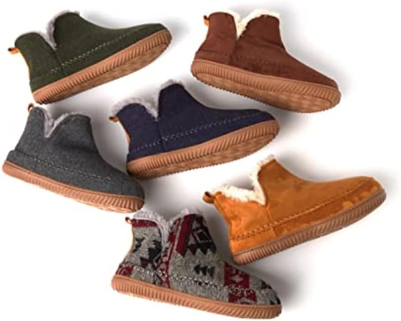 Dearfoams Men's Memory Foam Indoor House Slippers Brixen Ankle Boot House Shoes - Gifts for Men